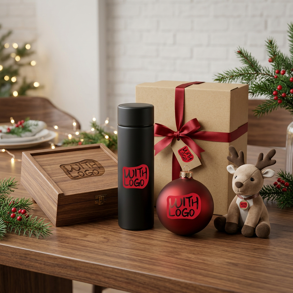 Merchandising de Navidad personalizado con logo para empresas