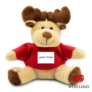 Reno de peluche navideño personalizable para empresas