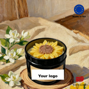 Vela artesanal floral solar de lujo personalizable