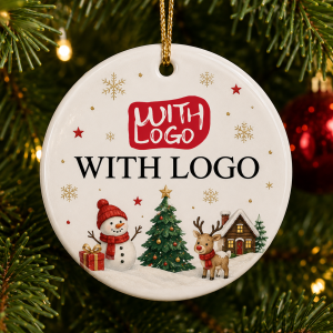 Adorno cerámico navideño personalizado con impresión uv