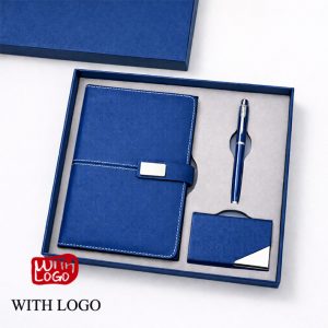 Set de Regalo Cuaderno, Bolígrafo y Tarjetero Personalizados – Caja Corporativa Premium