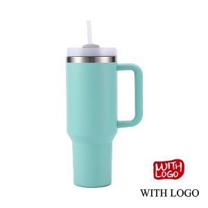 Vaso Térmico Personalizado de 40oz en Acero Inoxidable 304 con Asa y Pajilla
