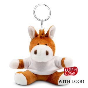 Llavero caballo de peluche personalizado con logo