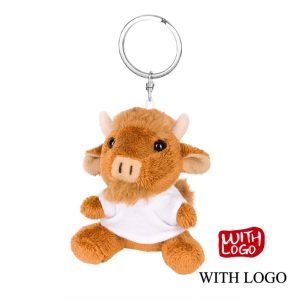 Llavero toro de peluche personalizado con logo