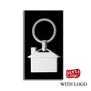 Llavero casa metálico personalizado con logo | Incluye caja de regalo