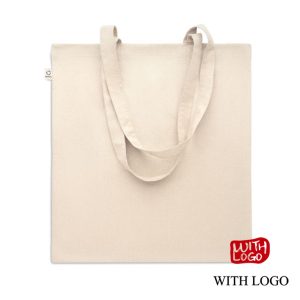 Bolsa de la Compra de Algodón Reciclado Preconsumo con Asas Largas – Tote Ecológica 140 g/m² (38x42 cm)