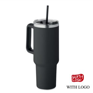 Vaso Térmico 1200 ml de Acero Inoxidable Reciclado con Asa y Tapa con Pajita