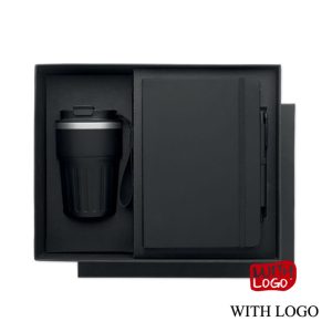 Set de Regalo Corporativo Premium – Libreta A5, Bolígrafo de Aluminio Reciclado y Tumbler Térmico 350 ml