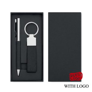 Set de Regalo Premium con Bolígrafo Metálico y Llavero RPET