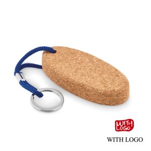 Llavero Flotante de Corcho FSC® Personalizado con Logo | Ovalado con Cuerda Trenzada Náutica