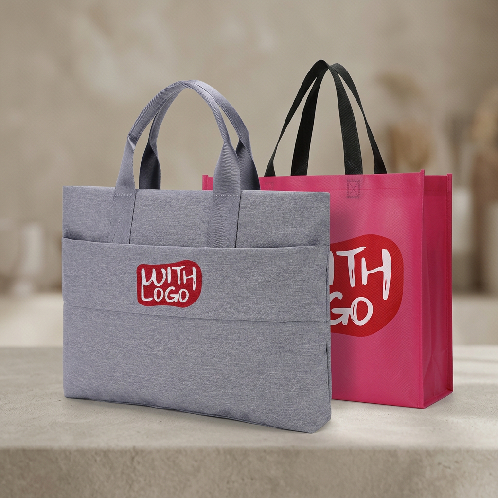 Bolsas publicitarias personalizadas con logo para empresas: tote ejecutivo y bolsa TNT